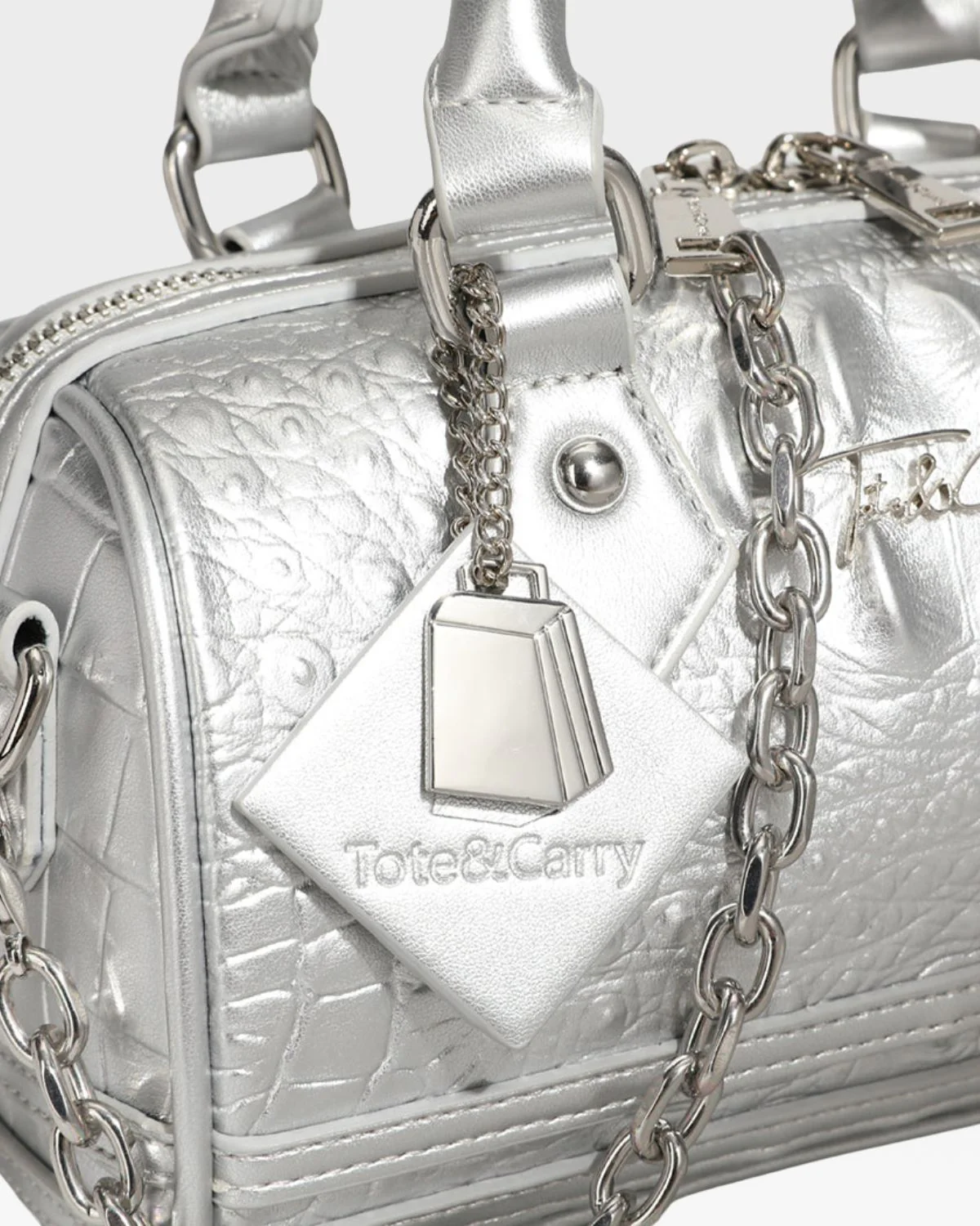 Statement Baddie Purse in Silver - Image 10