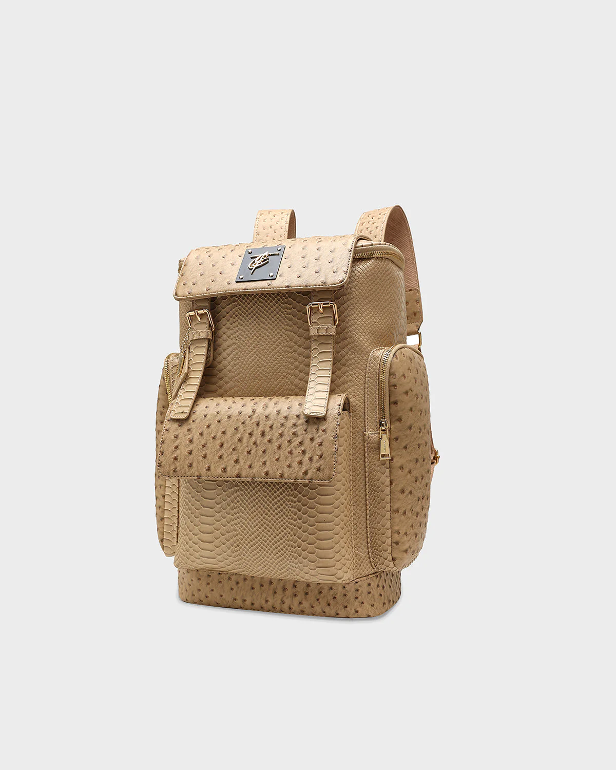 Journey Multi-Pocket Backpack in Tan Brown - Image 3