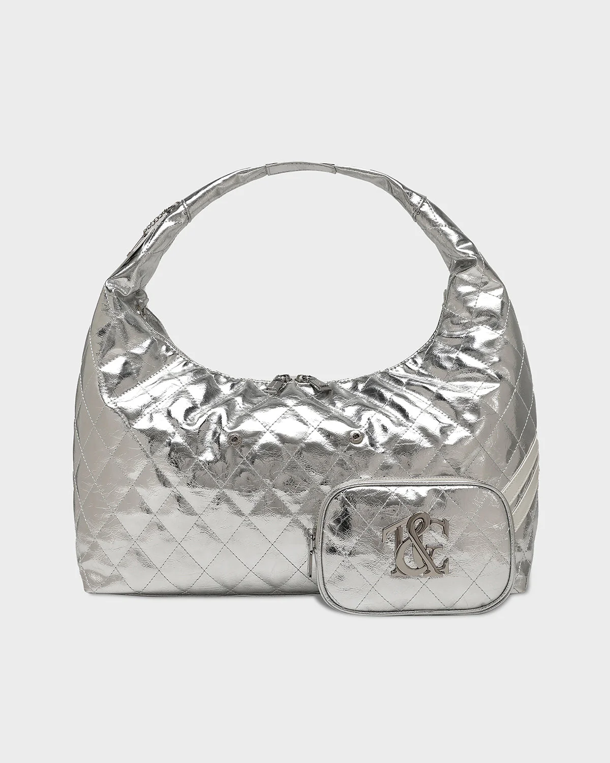 Diamond Chic Tote Bag in Silver - Image 3