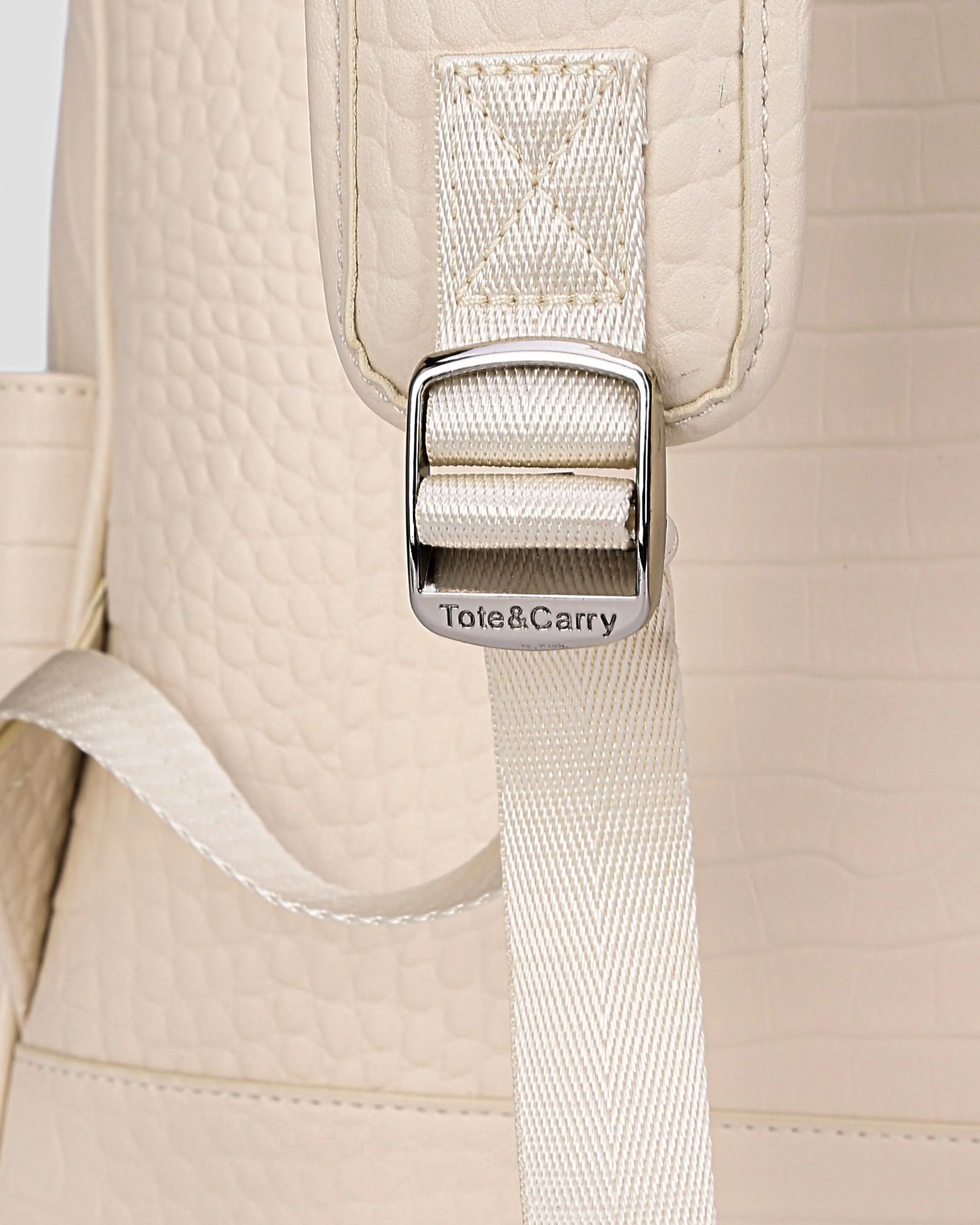 Leather Classic Backpack in Cream White - Image 10