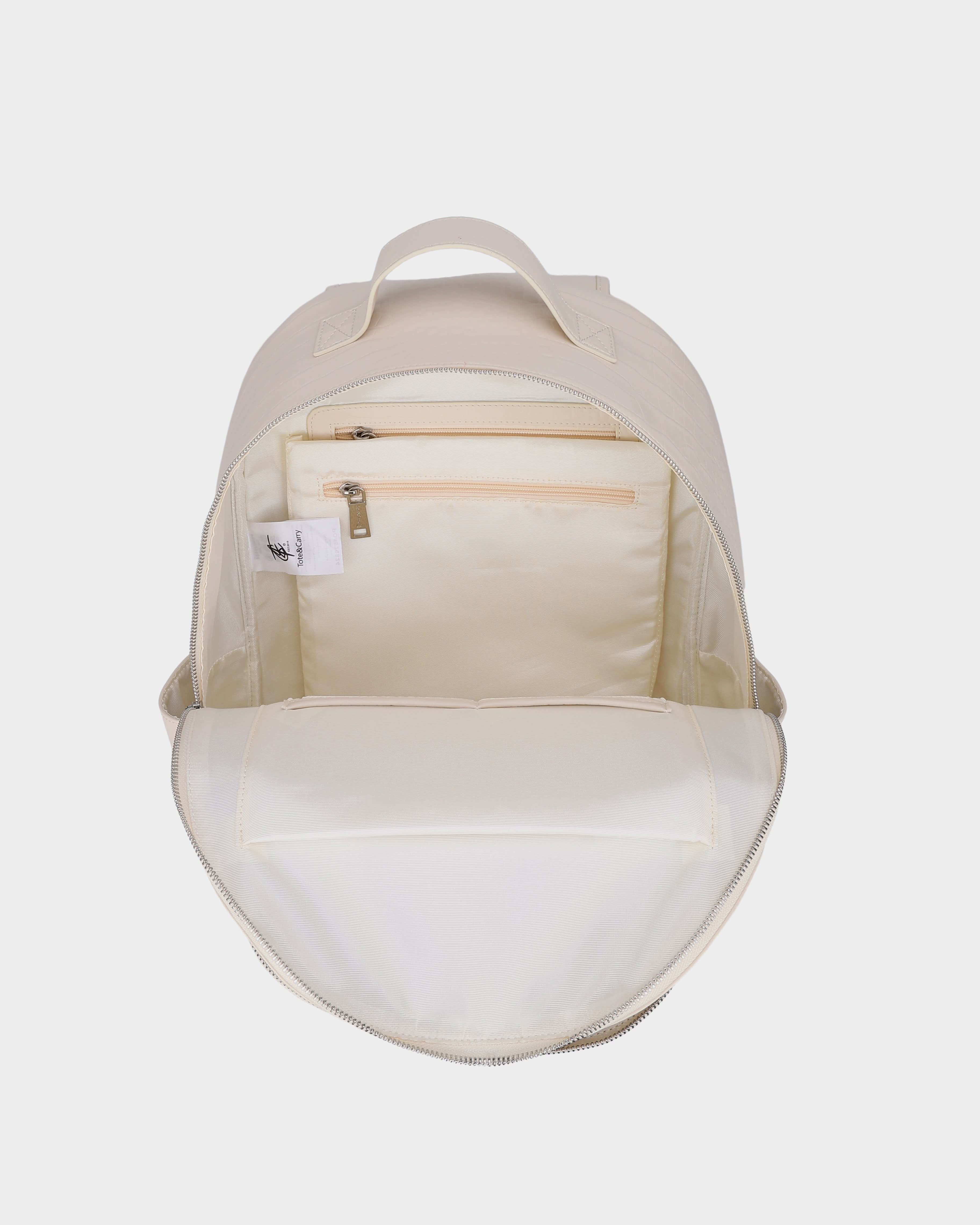 Leather Classic Backpack in Cream White - Image 6