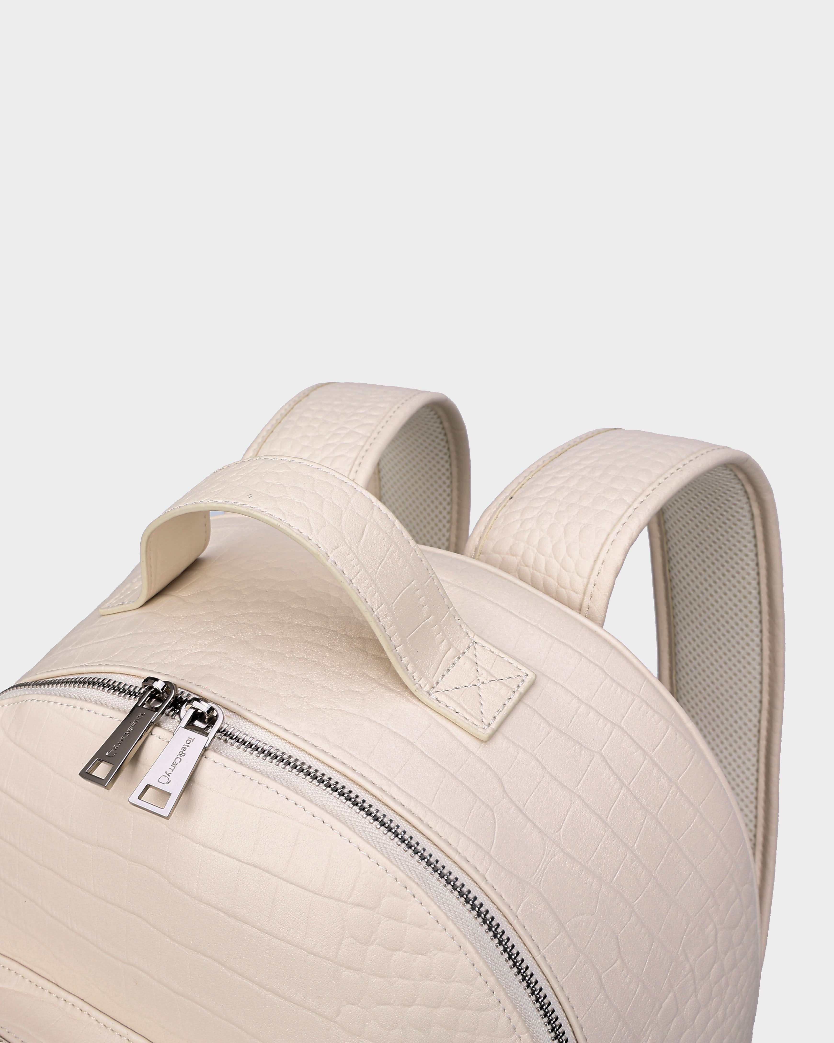 Leather Classic Backpack in Cream White - Image 7