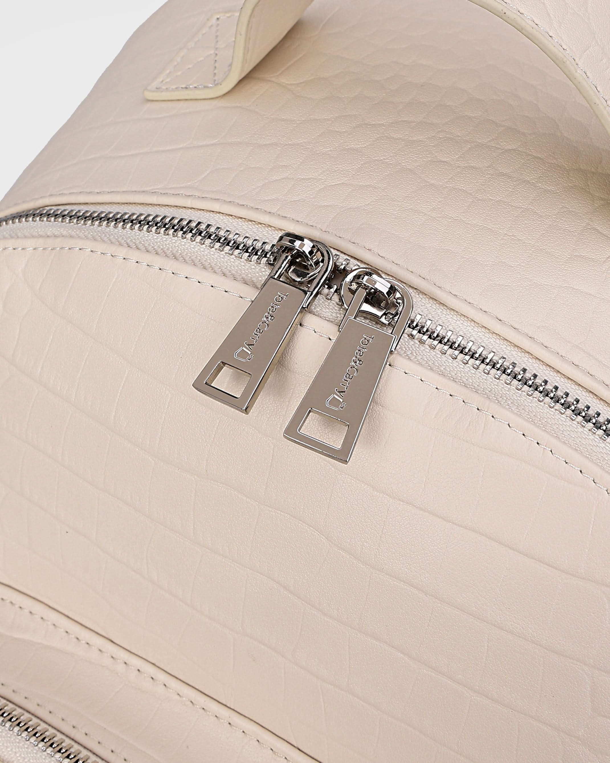 Leather Classic Backpack in Cream White - Image 8