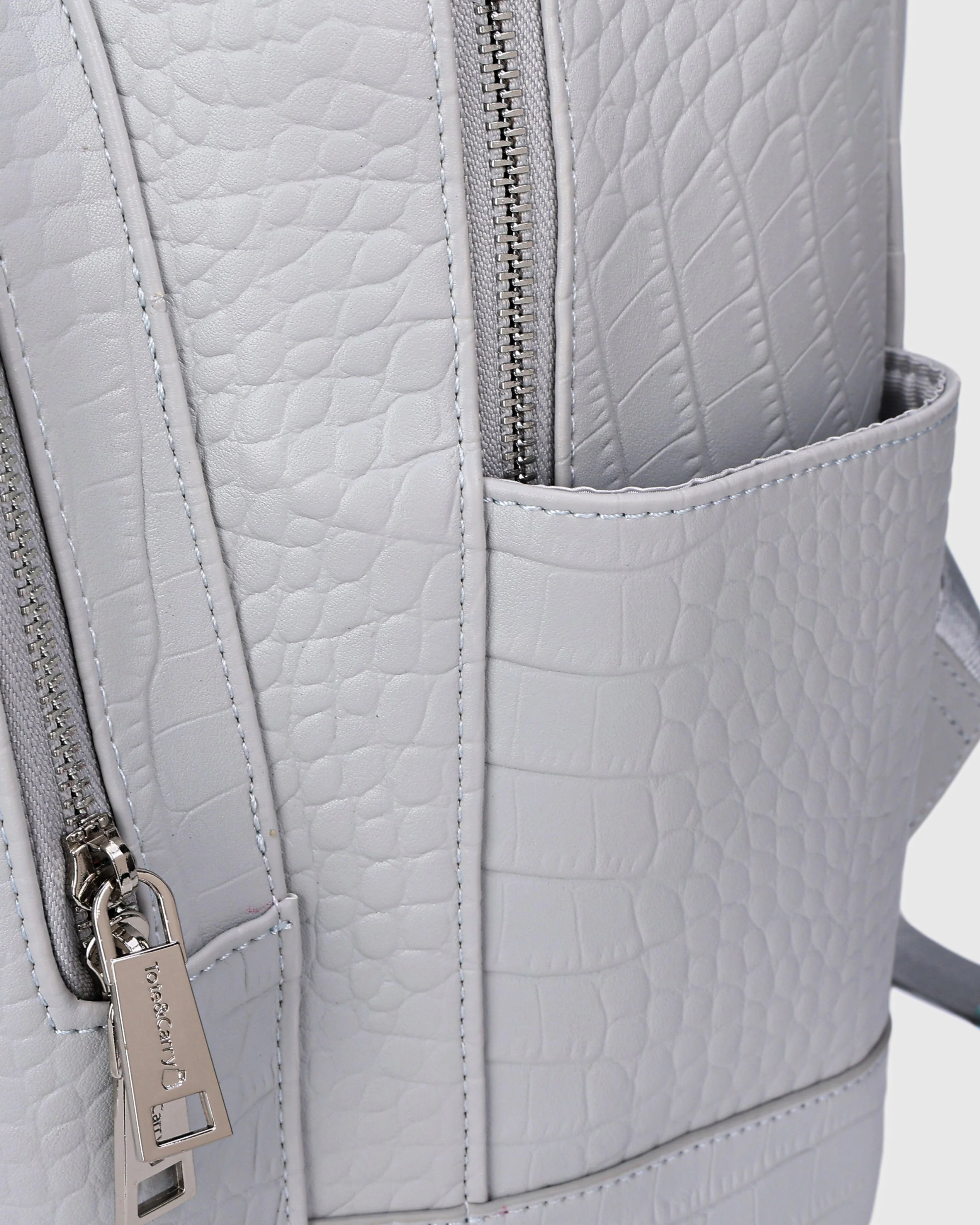 Leather Classic Backpack in Grey - Image 9