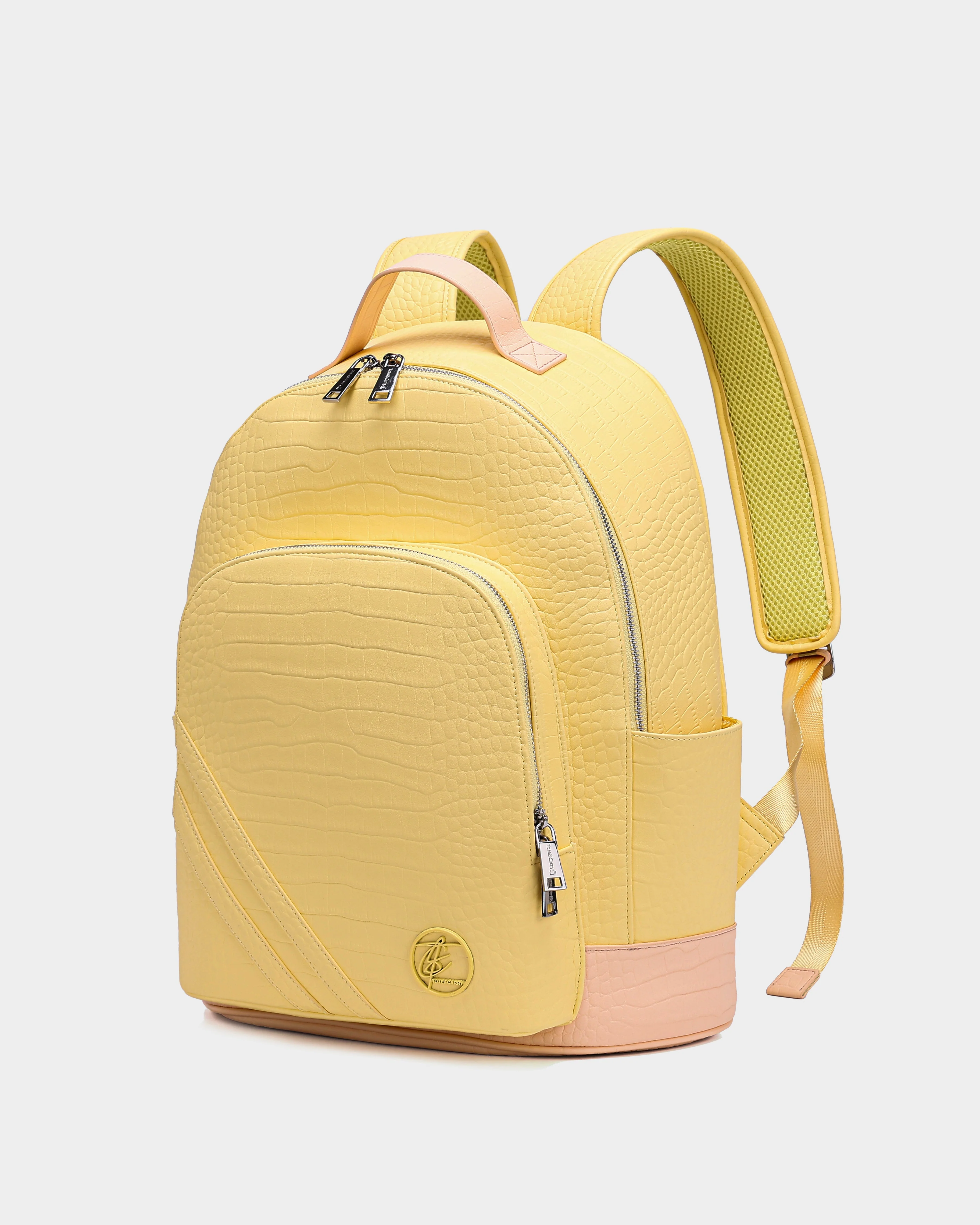 Leather Classic Backpack in Yellow - Image 3