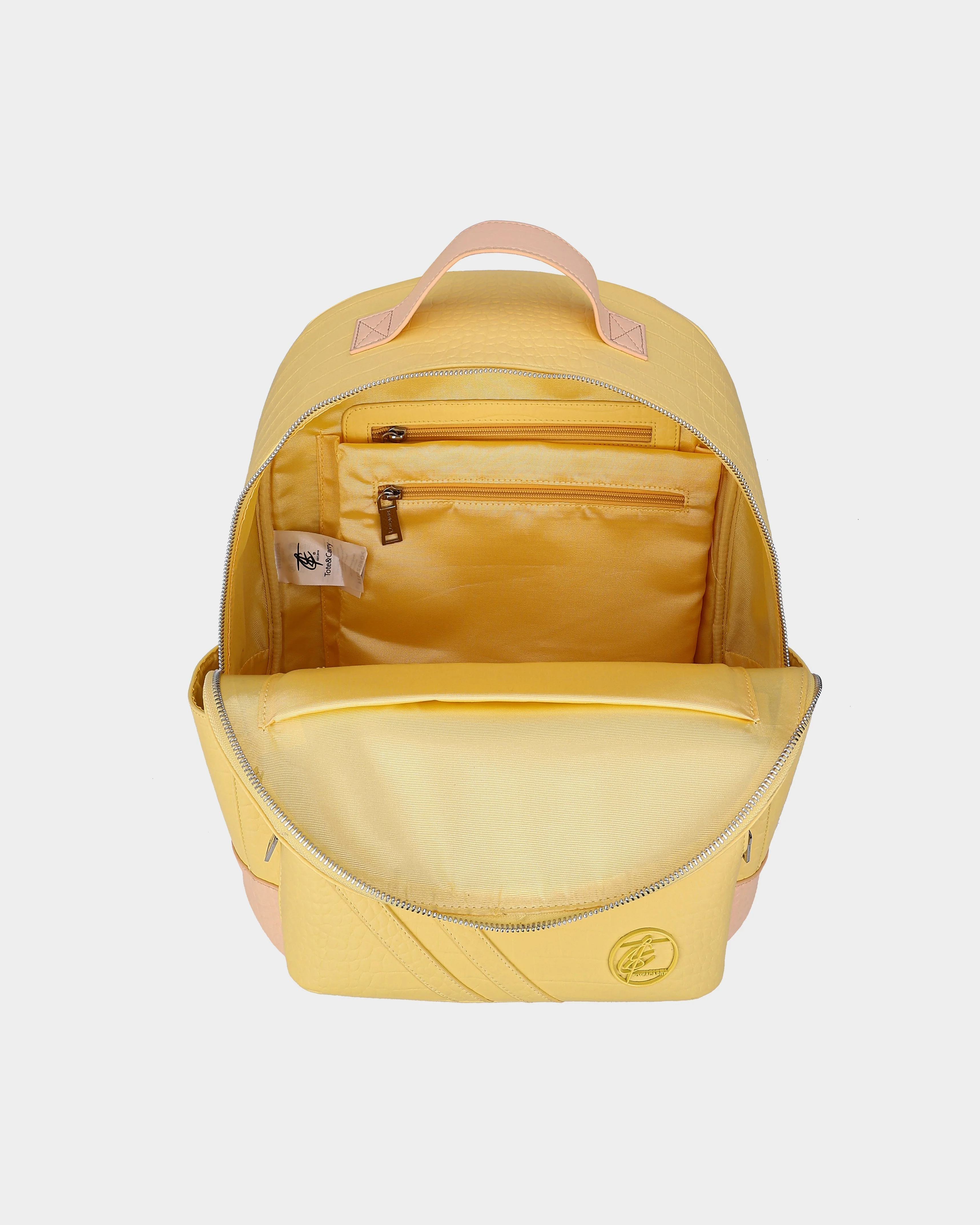 Leather Classic Backpack in Yellow - Image 6