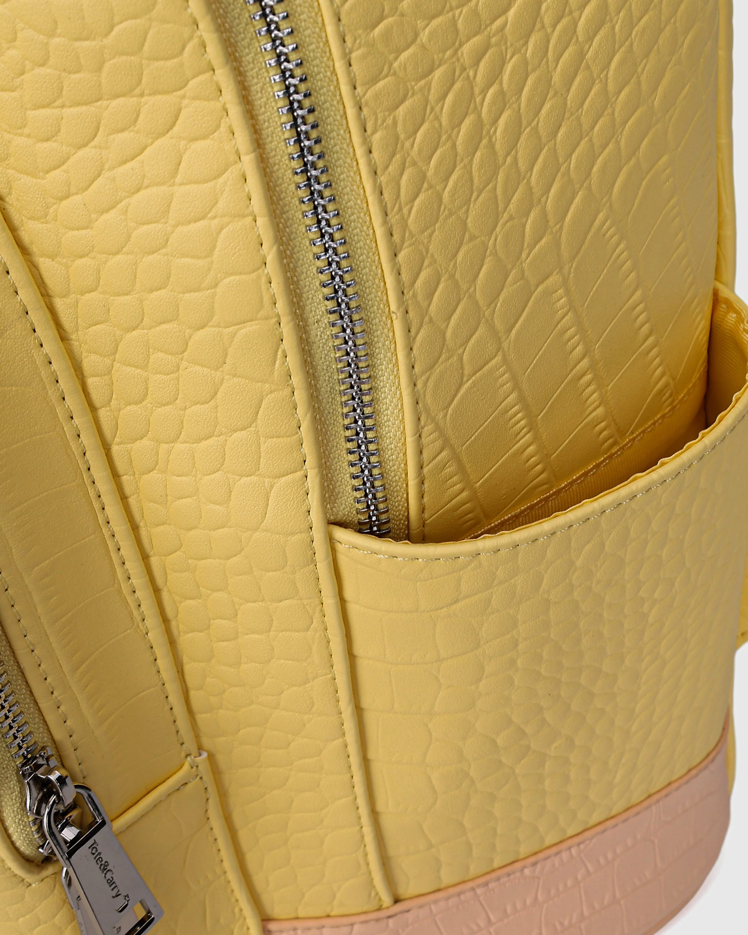 Leather Classic Backpack in Yellow - Image 9