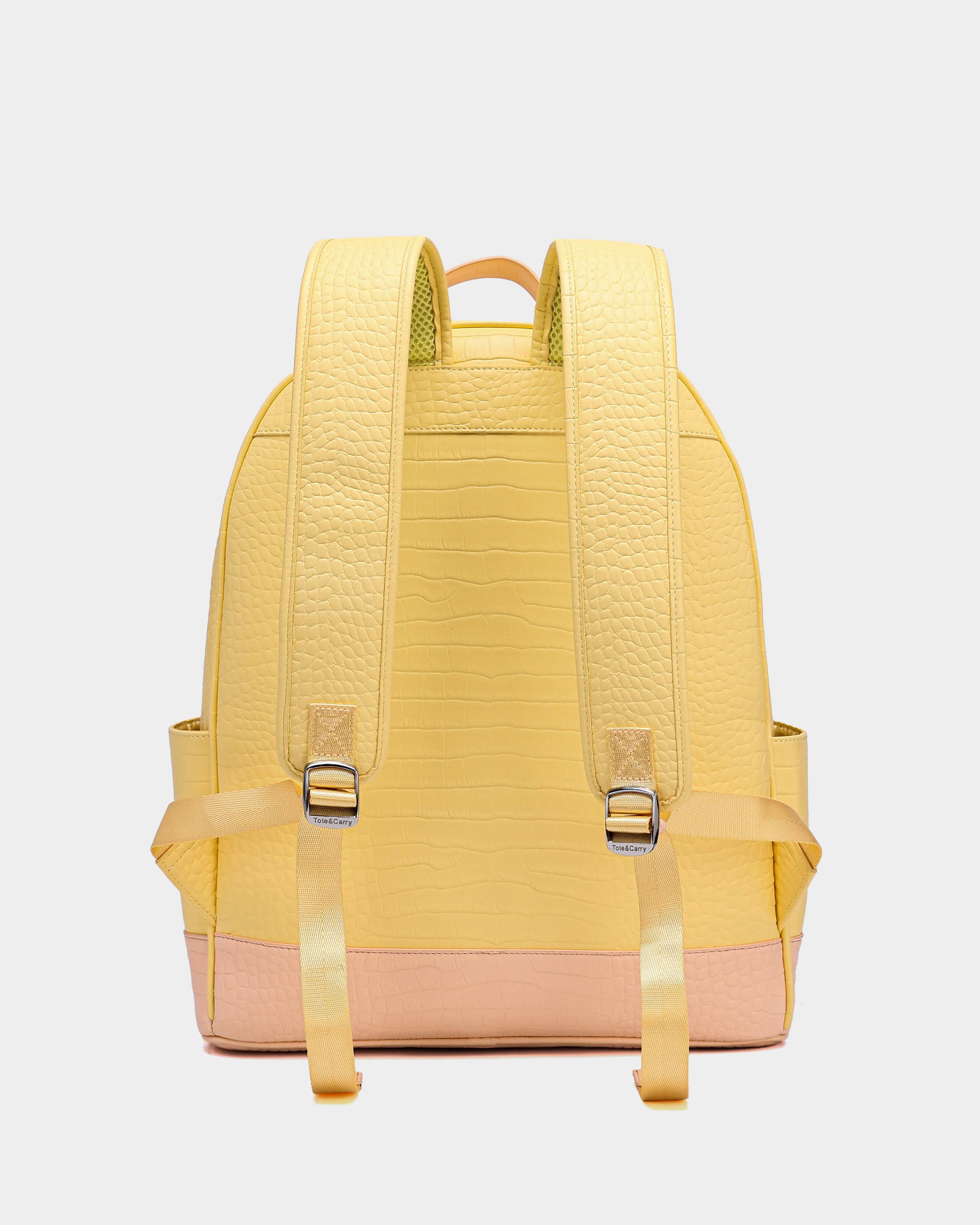 Leather Classic Backpack in Yellow - Image 4