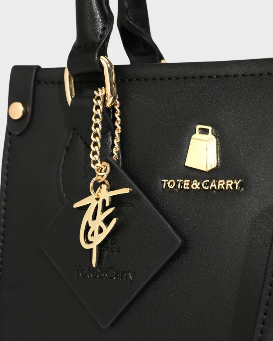 Lisse Mini Tote Bag in Black & Red - Image 11