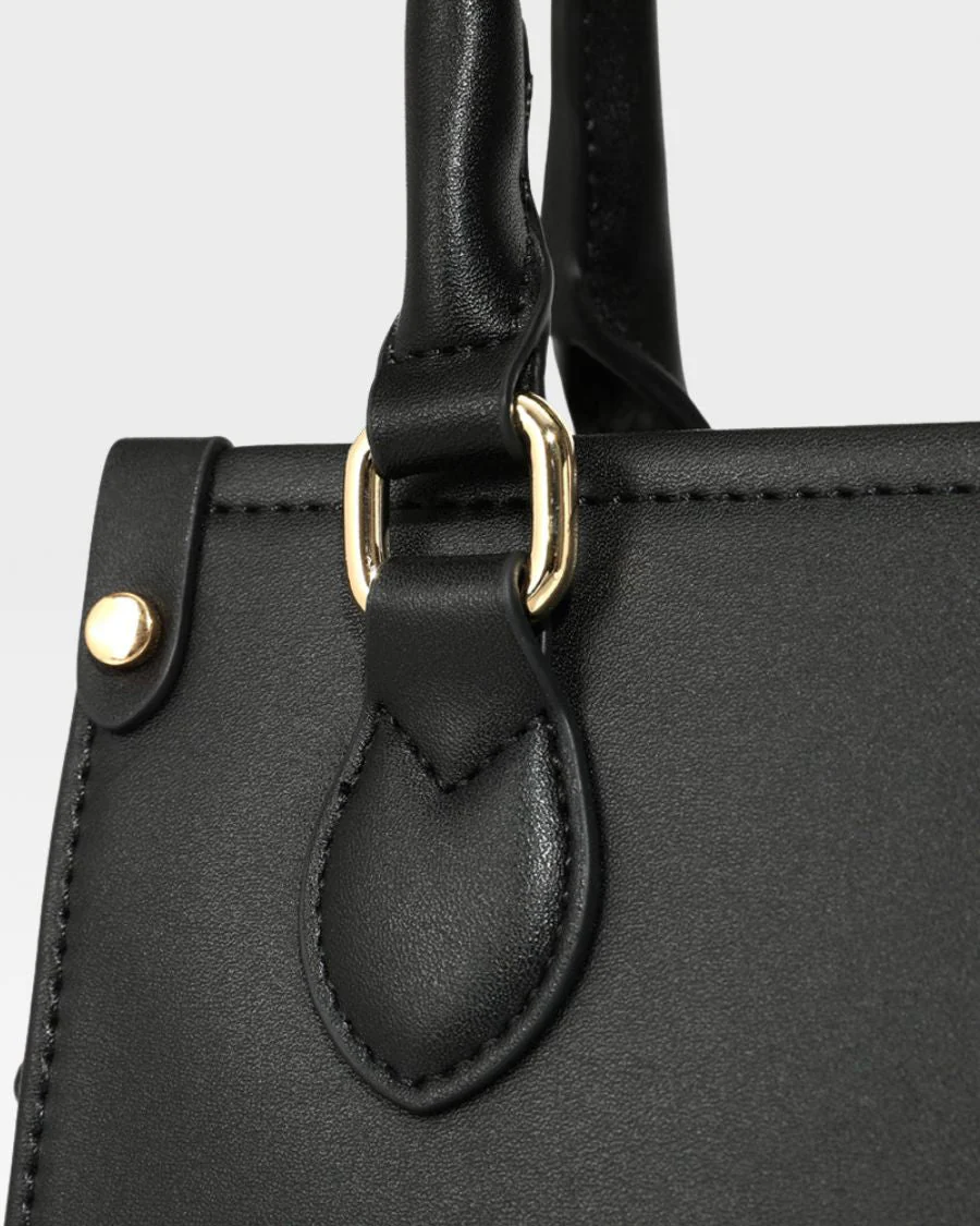 Lisse Mini Tote Bag in Black & Red - Image 12