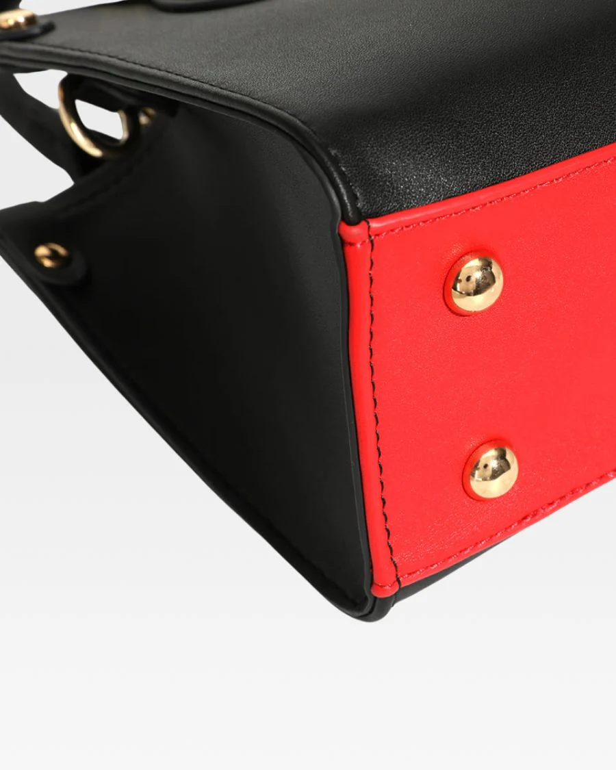 Lisse Mini Tote Bag in Black & Red - Image 13