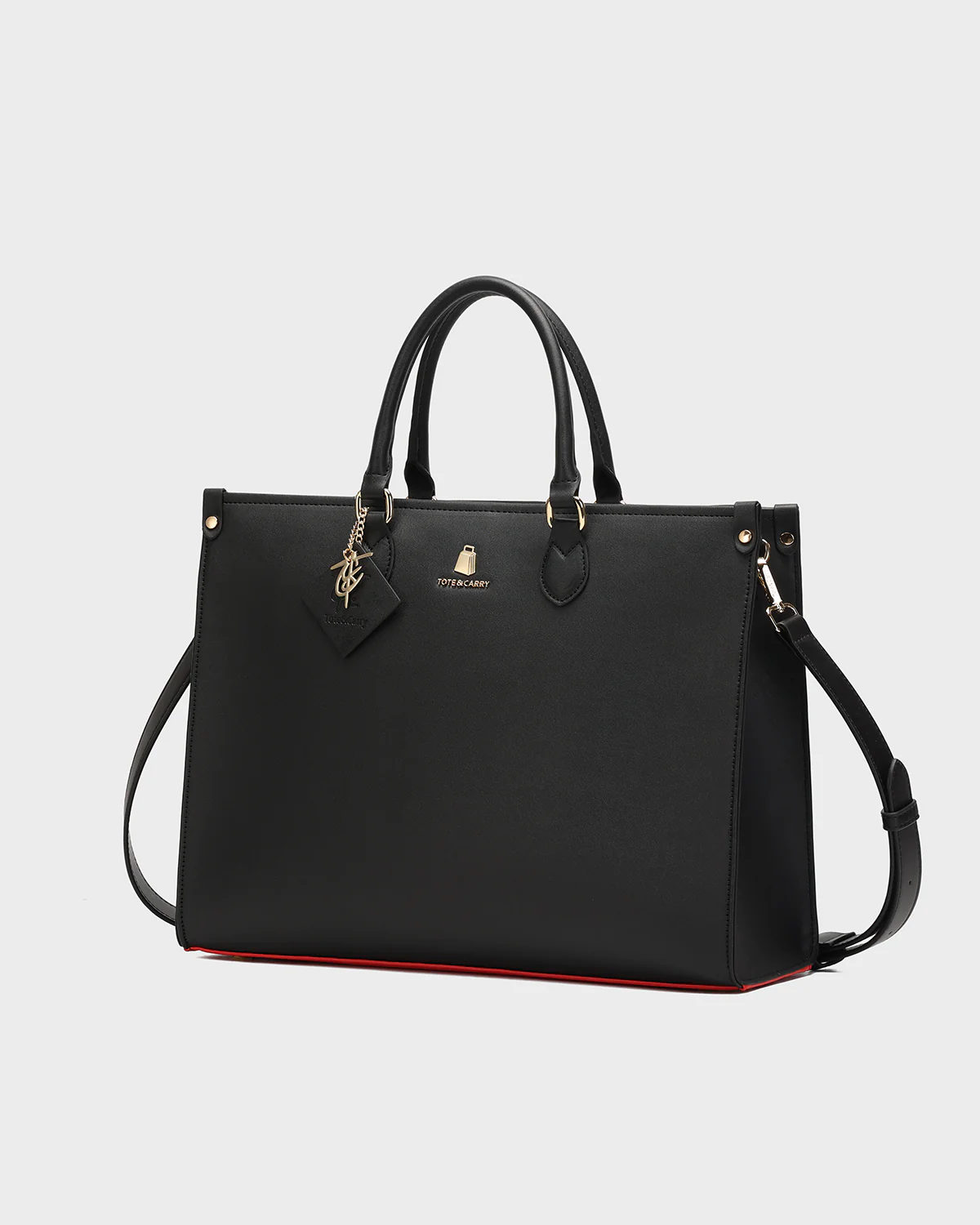 Lisse Mini Tote Bag in Black & Red - Image 15