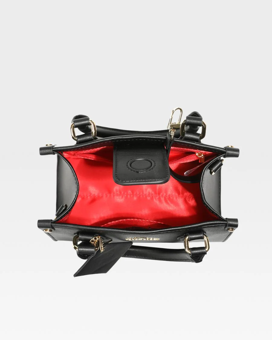 Lisse Mini Tote Bag in Black & Red - Image 25