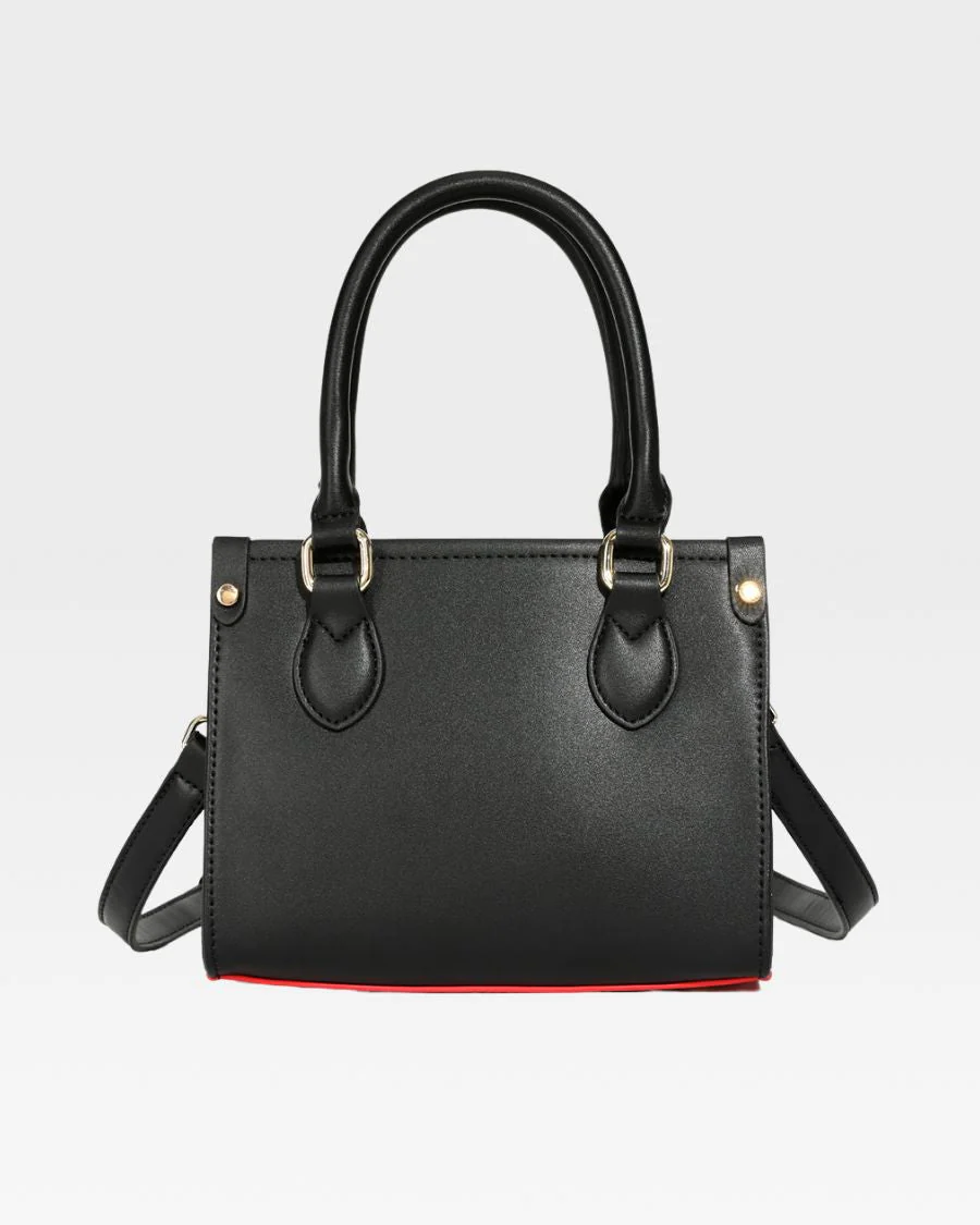 Lisse Mini Tote Bag in Black & Red - Image 8