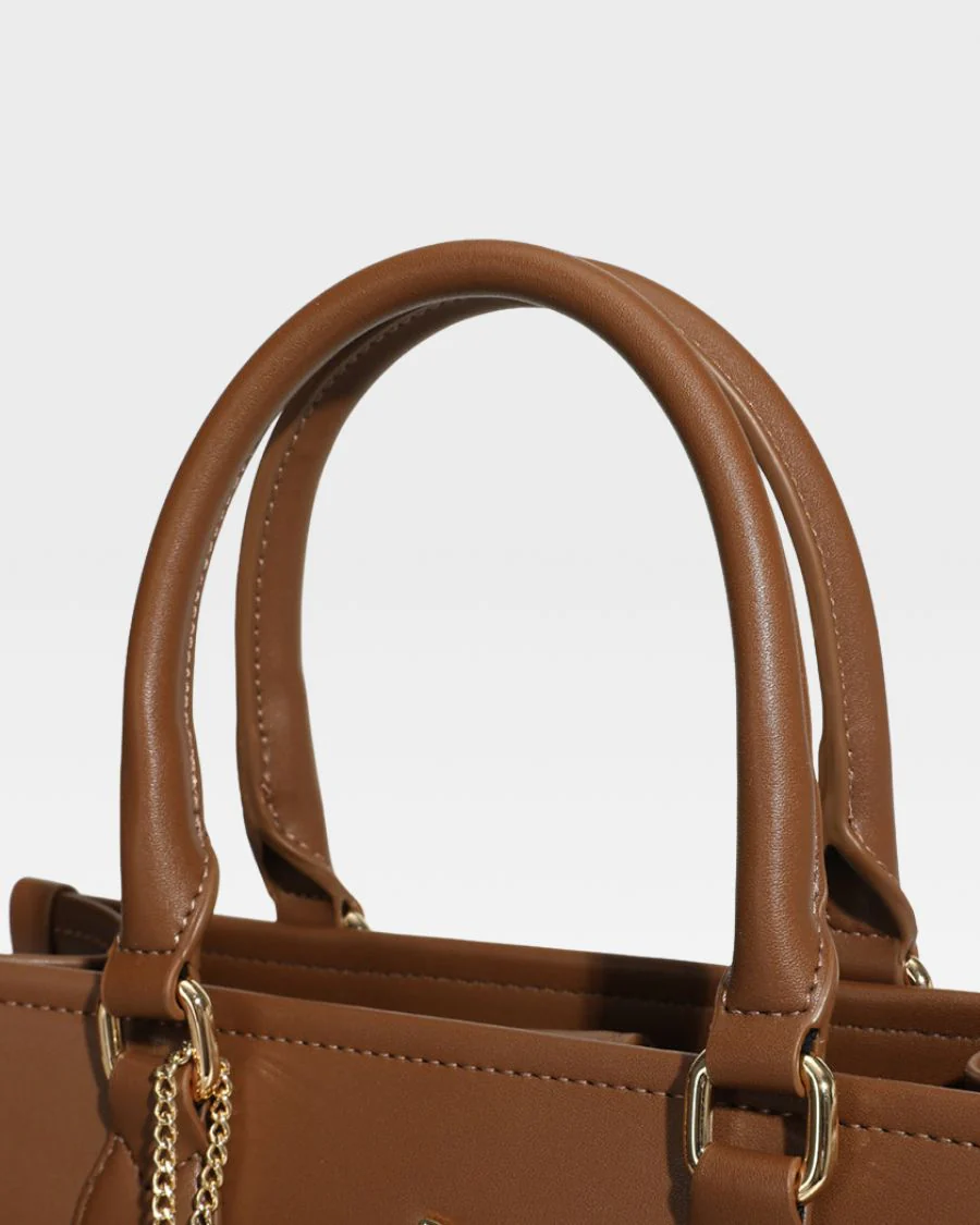 Lisse Mini Tote Bag in Coffee - Image 7