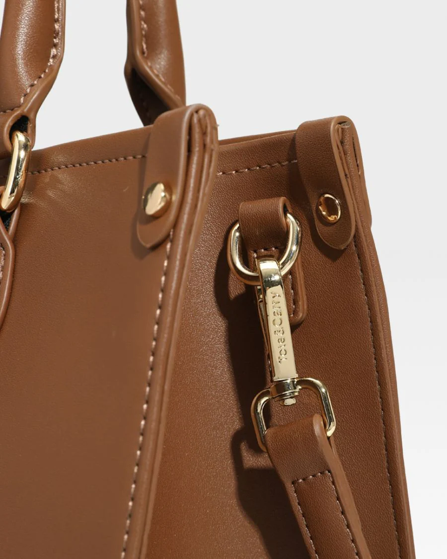 Lisse Mini Tote Bag in Coffee - Image 8