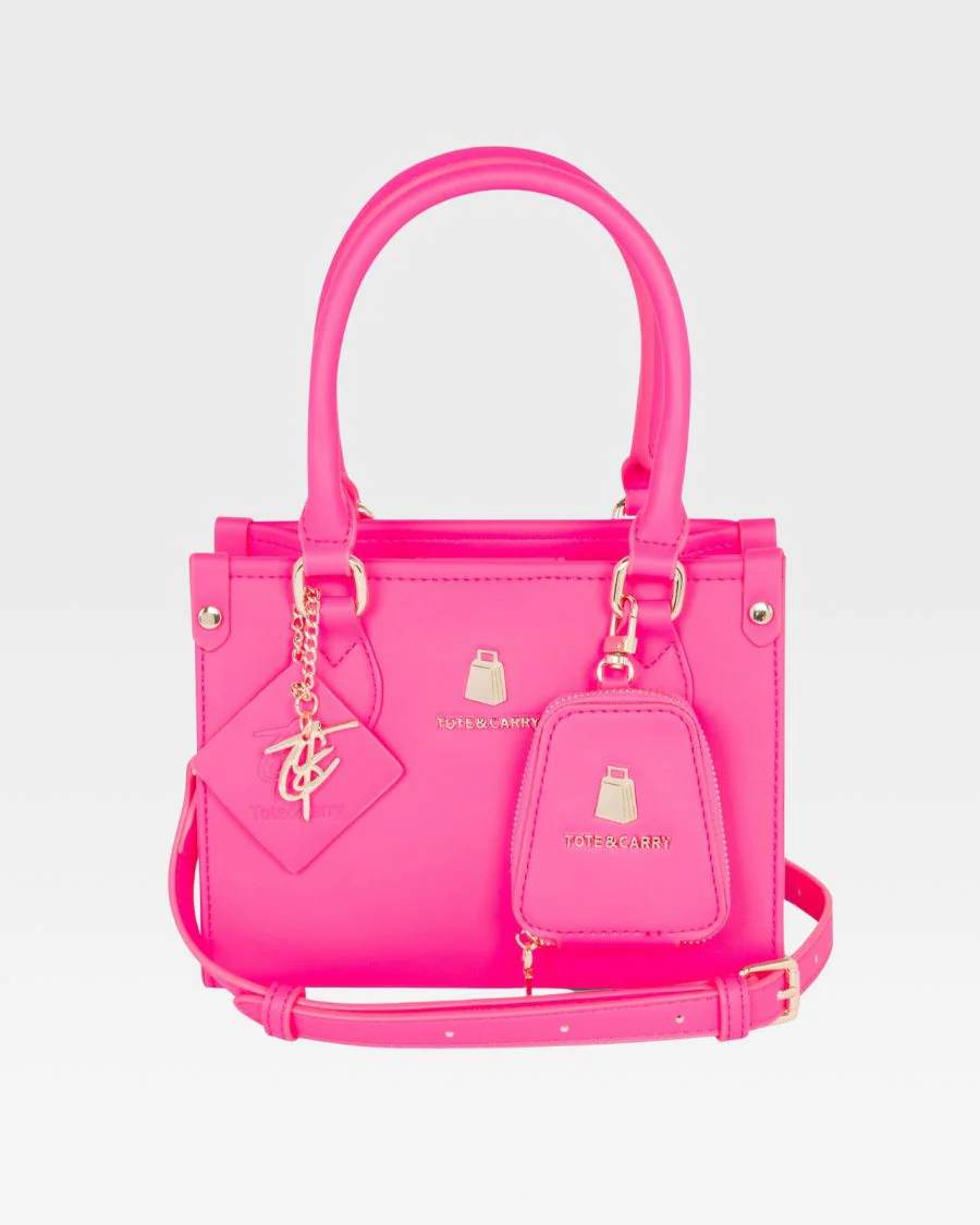 Lisse Mini Tote Bag in Neon Pink - Image 3