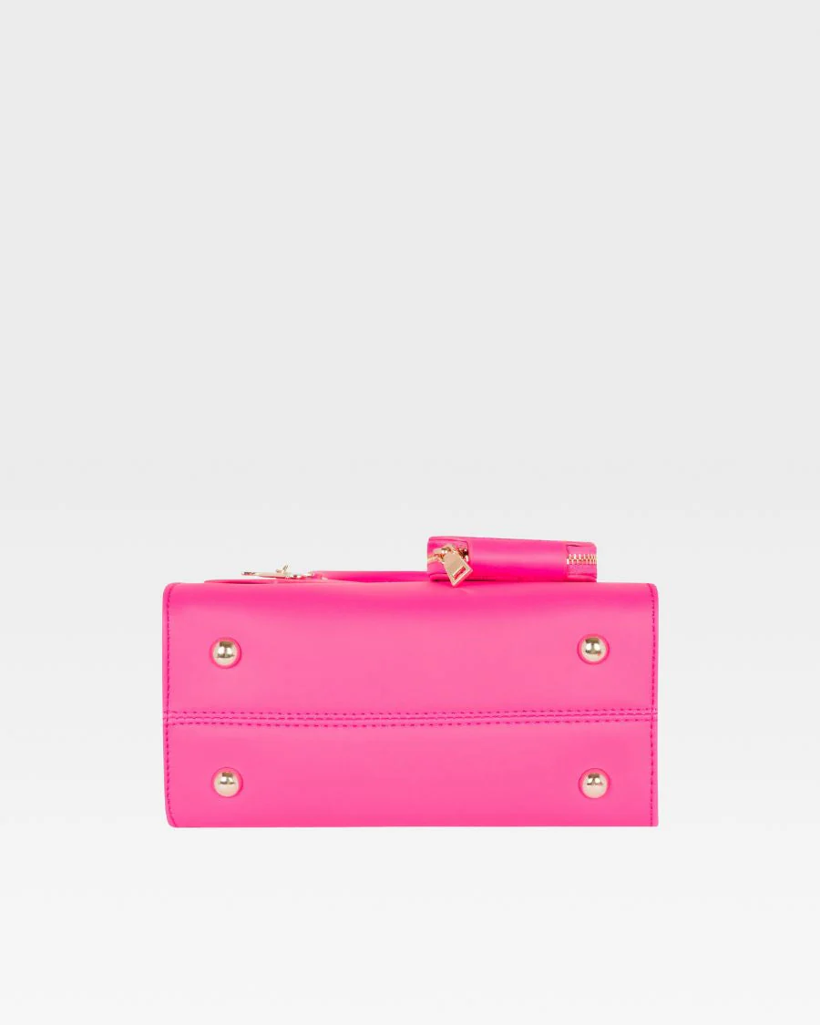 Lisse Mini Tote Bag in Neon Pink - Image 6