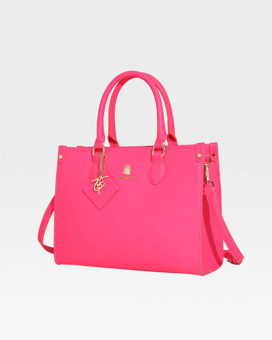 Lisse Mini Tote Bag in Neon Pink - Image 8