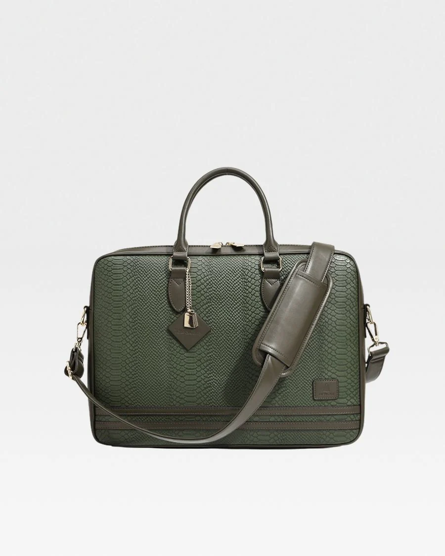 Signature Jetsetter Laptop Bag in Olive - Image 4