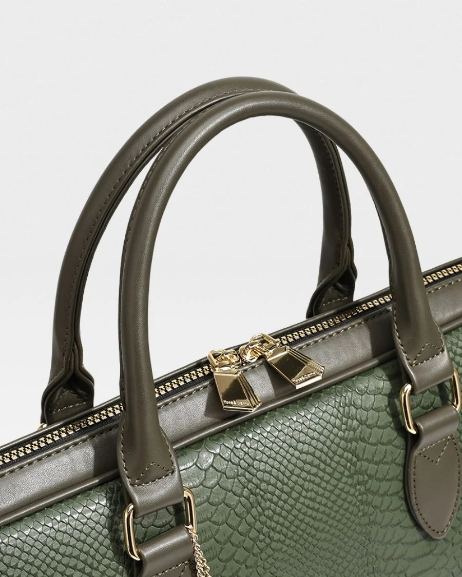 Signature Jetsetter Laptop Bag in Olive - Image 9