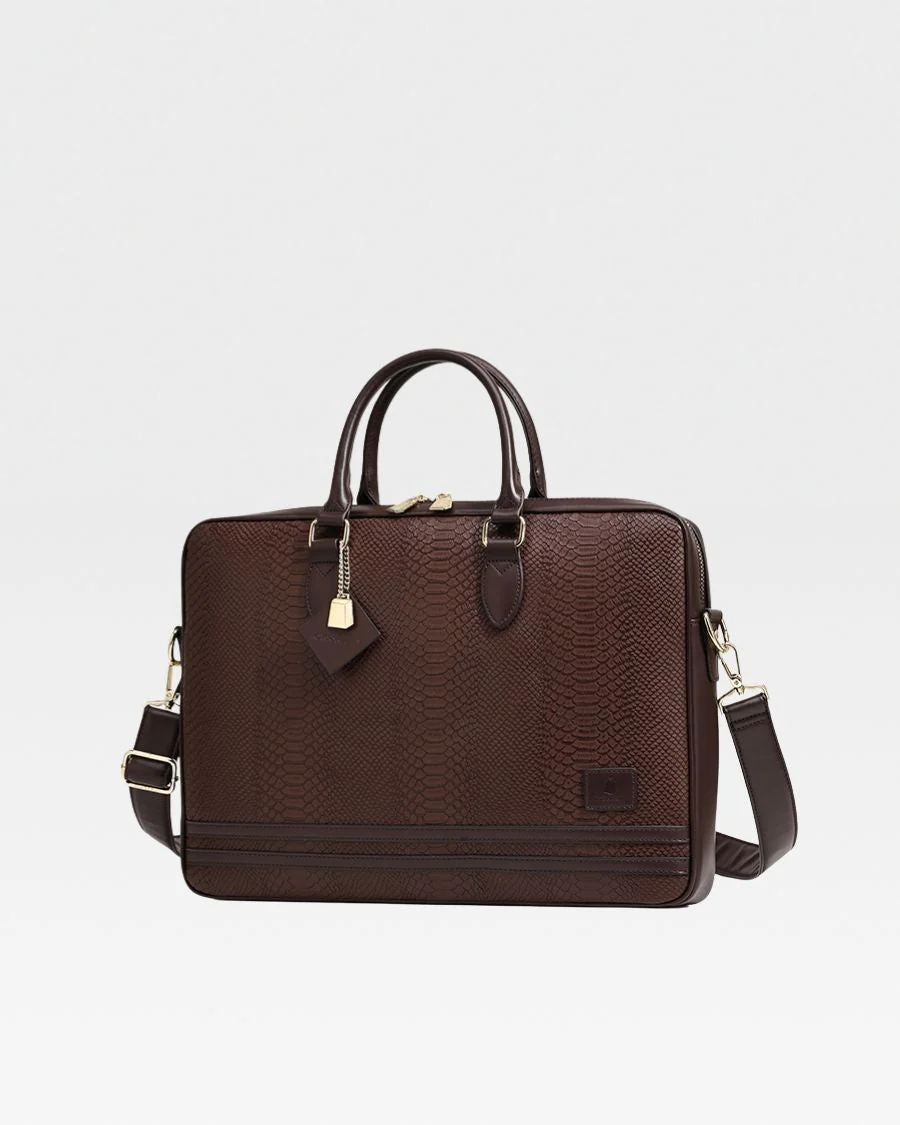 Signature Jetsetter Laptop Bag in Chocolate - Image 3