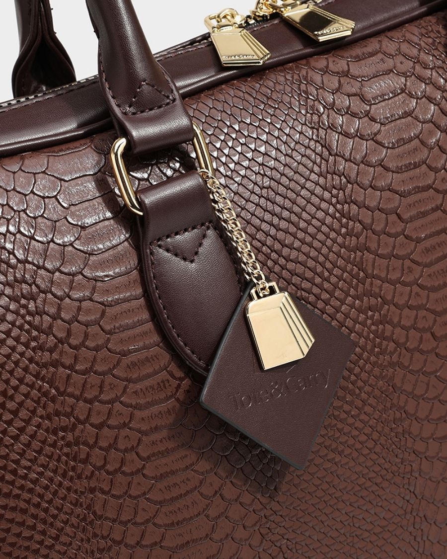 Signature Jetsetter Laptop Bag in Chocolate - Image 6