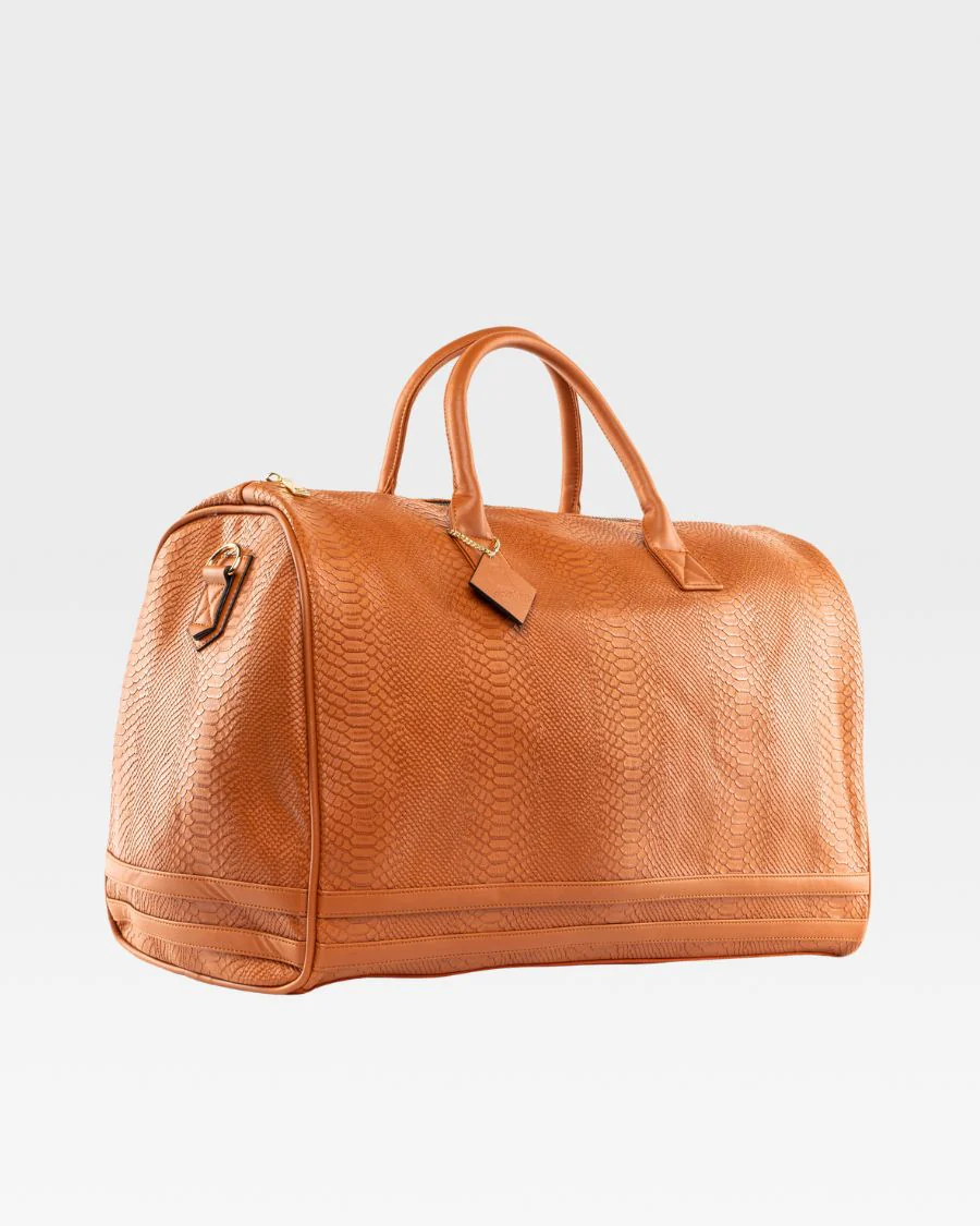 Signature Weekender Duffle Bag in Caramel - Image 3