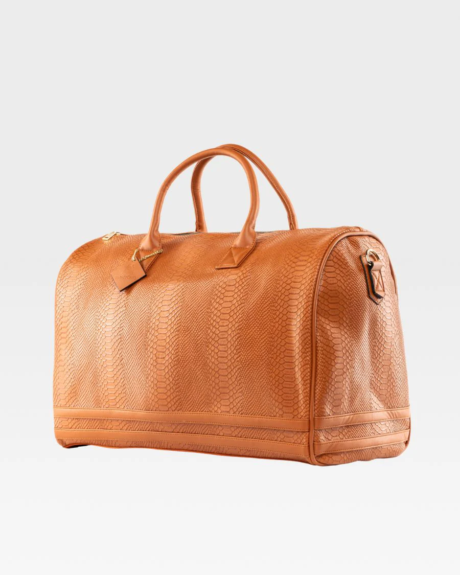 Signature Weekender Duffle Bag in Caramel - Image 4
