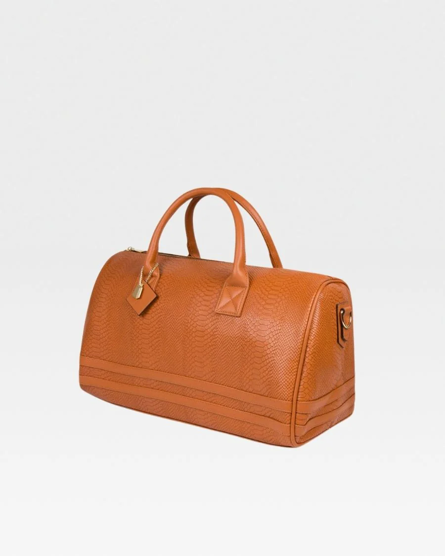 Signature Weekender Duffle Bag in Caramel - Image 7