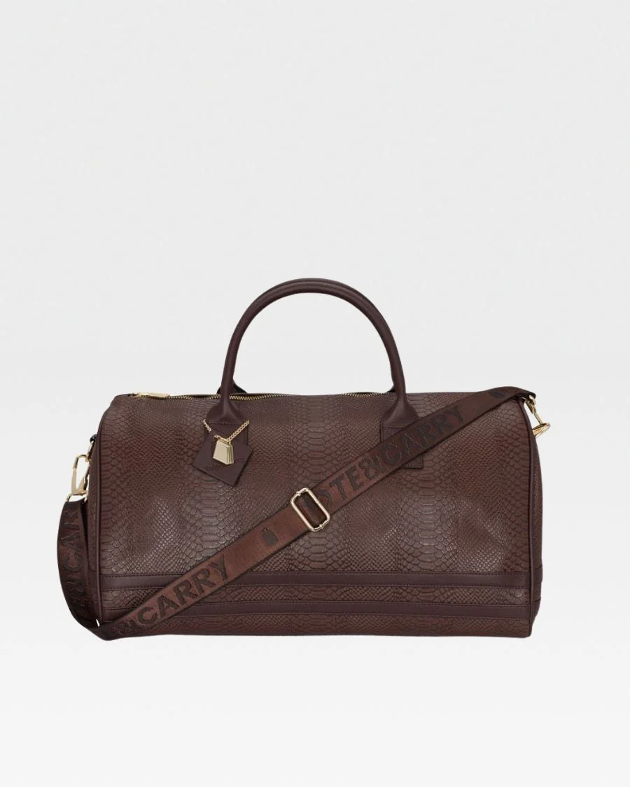 Signature Weekender Duffle Bag in Chocolate - Image 10