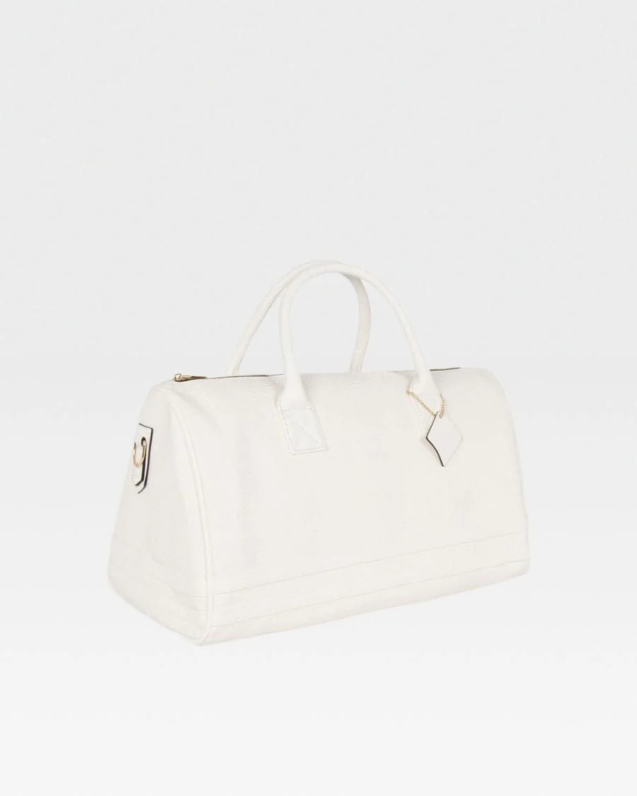 Signature Weekender Duffle Bag in White - Image 4