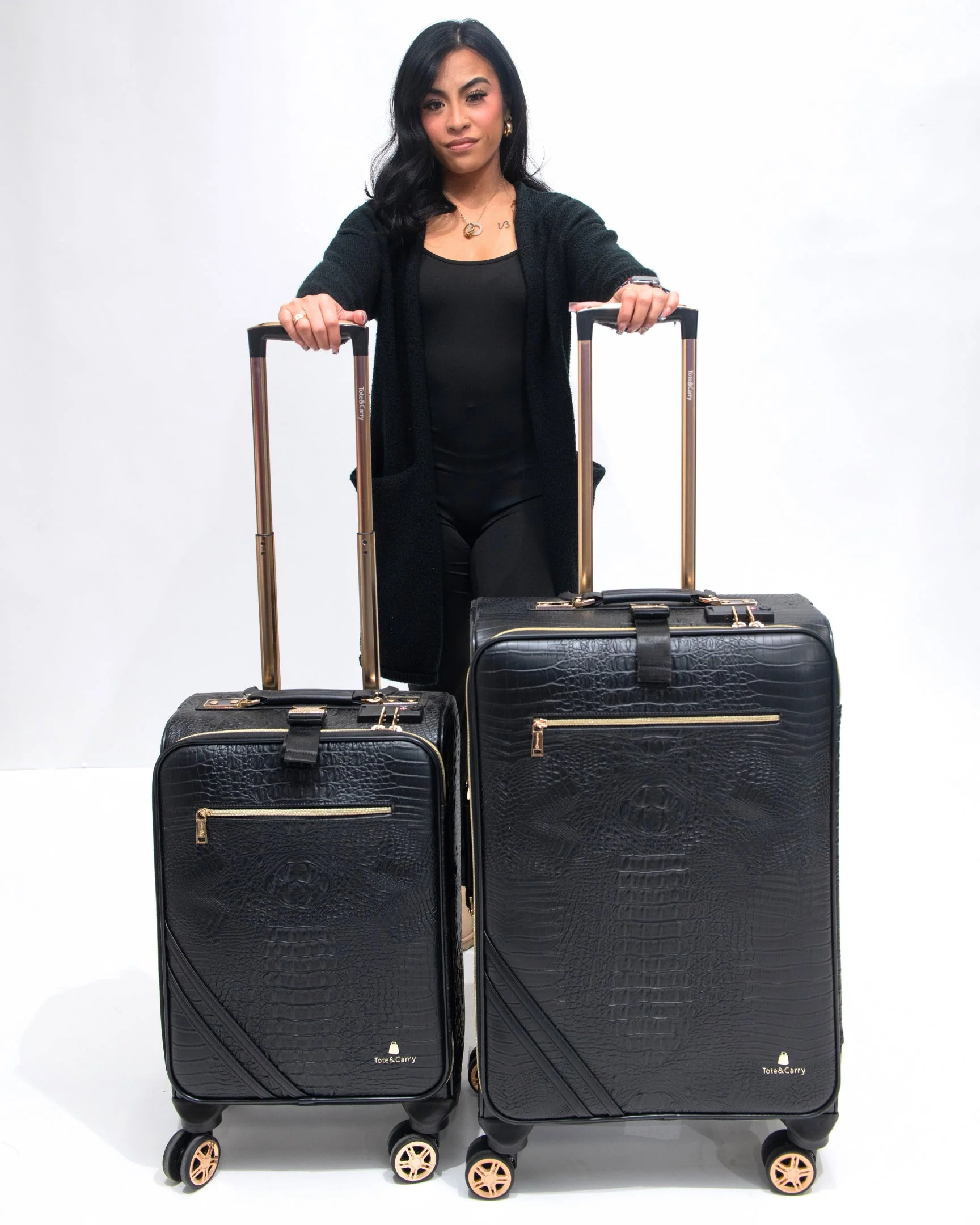 Statement 2-Piece Luggage Set in Black - Image 6
