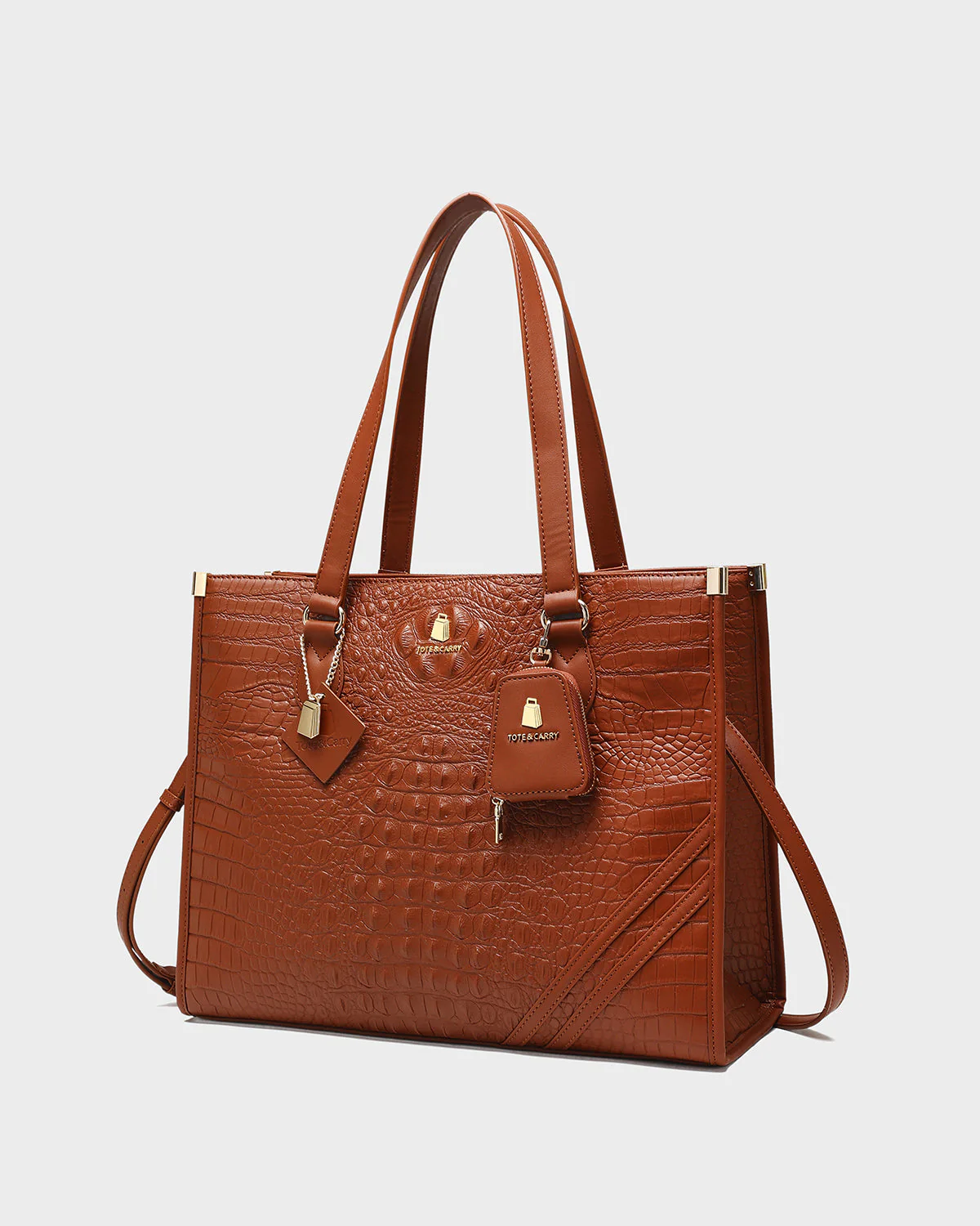 Statement City Tote Bag in Caramel - Image 3