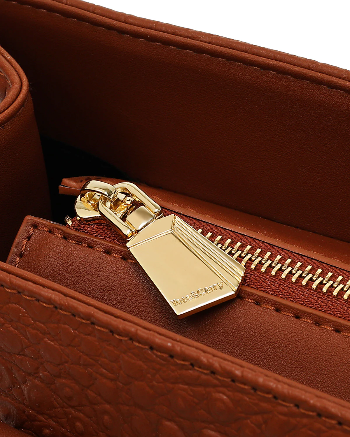 Statement City Tote Bag in Caramel - Image 7