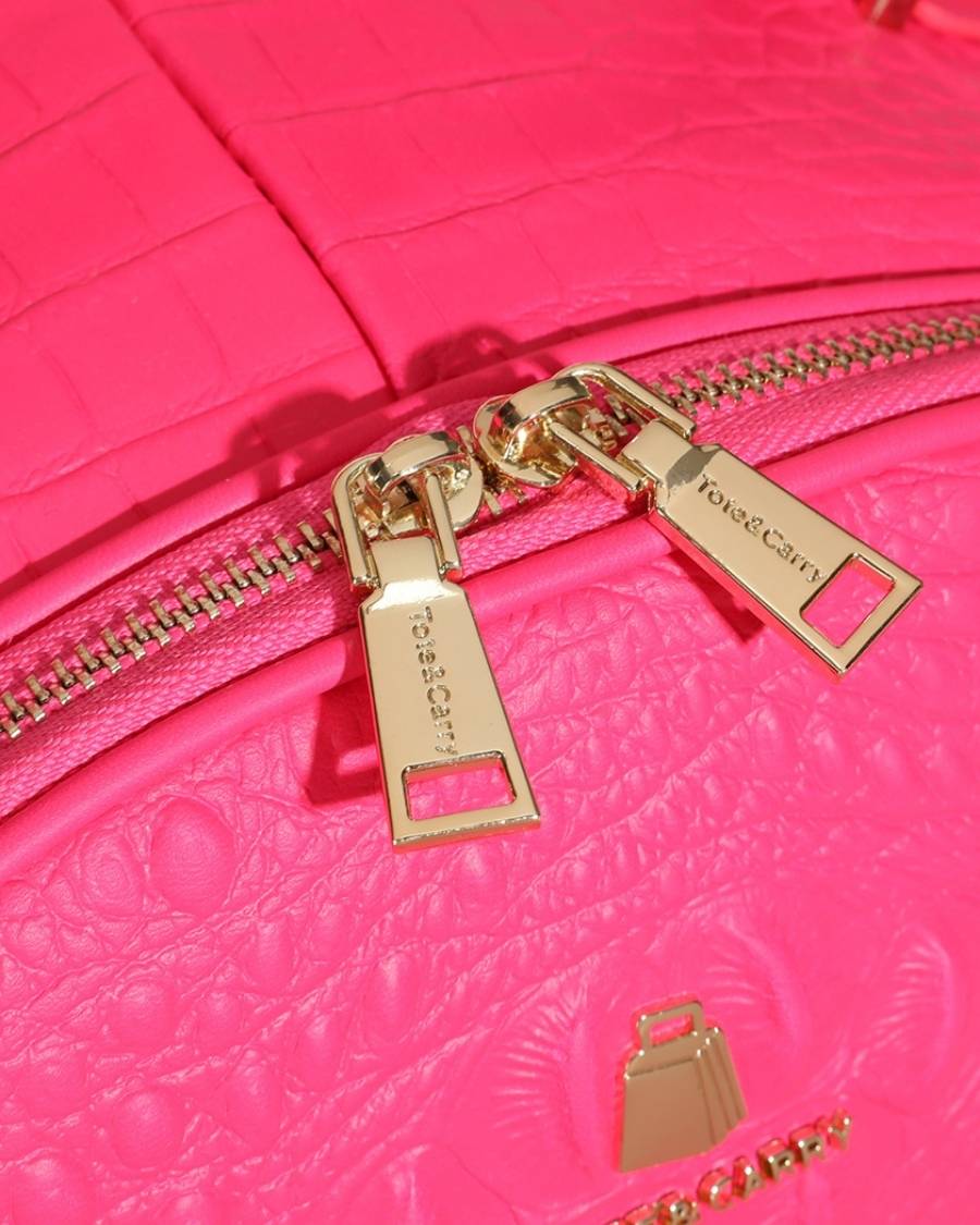 Statement Commuter Backpack in Neon Pink - Image 10