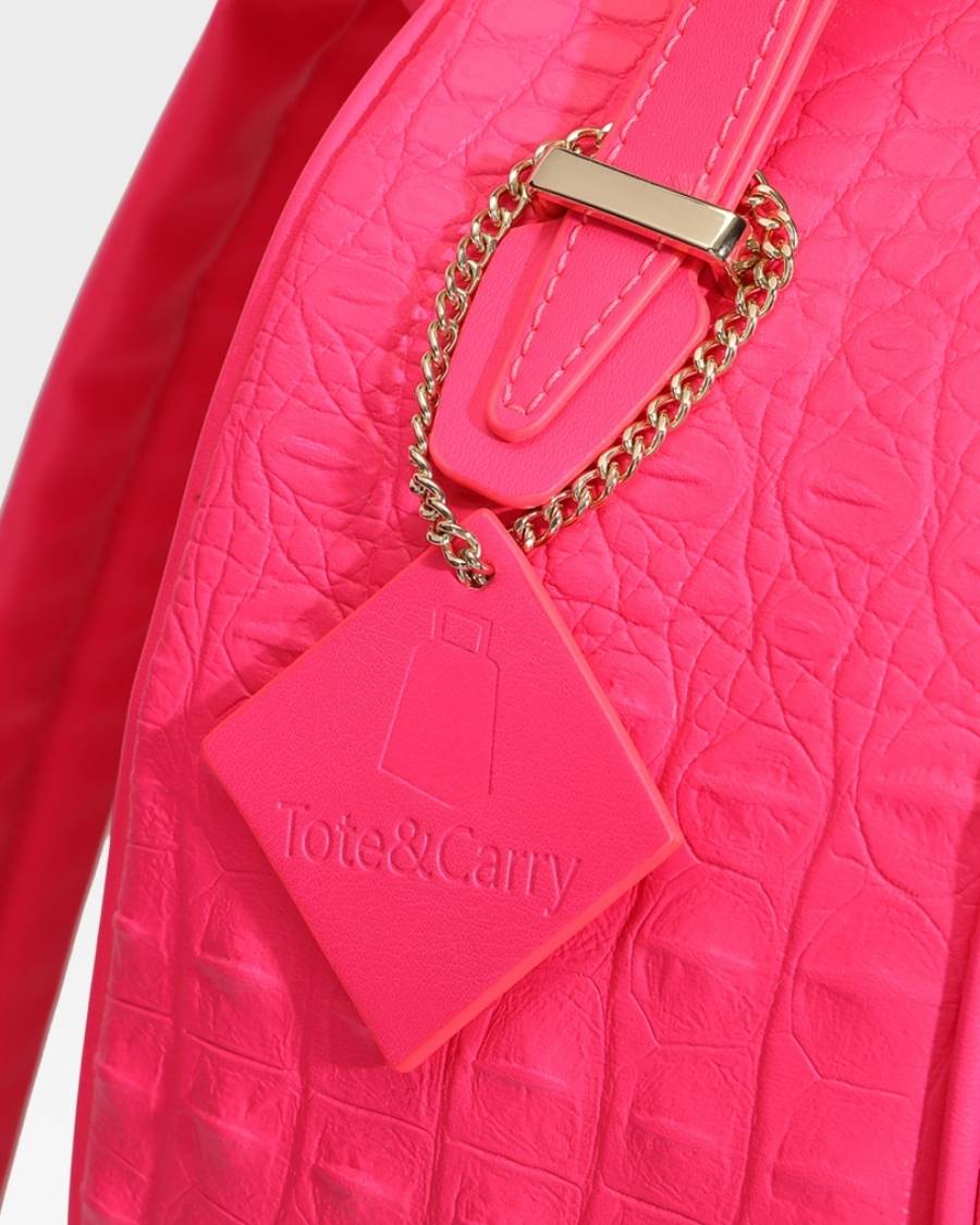 Statement Commuter Backpack in Neon Pink - Image 8