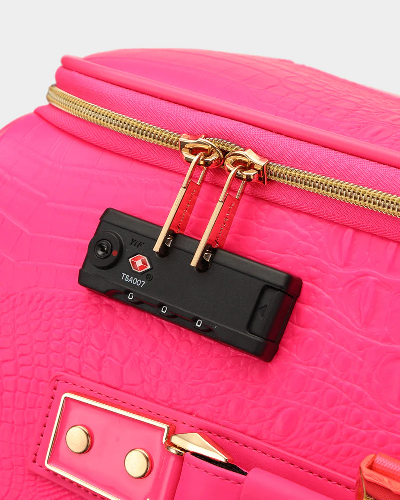 Statement Carry-On Kit in Neon Pink - Image 11
