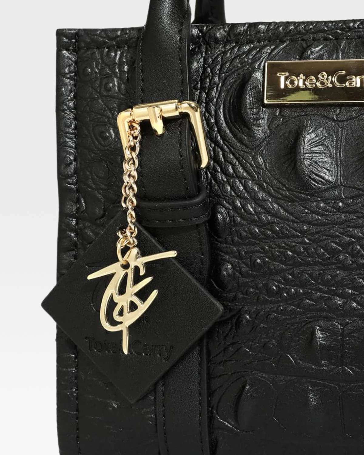 Statement Mini Tote Bag in Black - Image 7