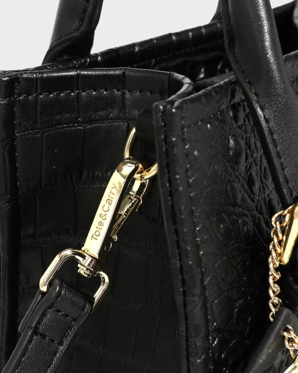 Statement Mini Tote Bag in Black - Image 8