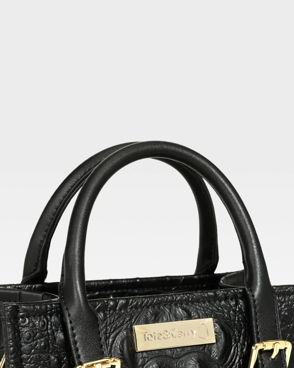 Statement Mini Tote Bag in Black & Red - Image 6