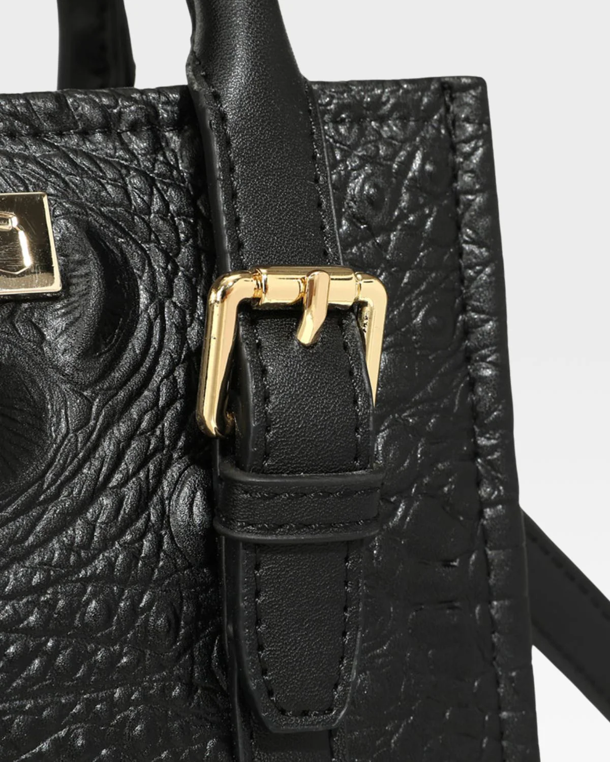 Statement Mini Tote Bag in Black & Red - Image 9