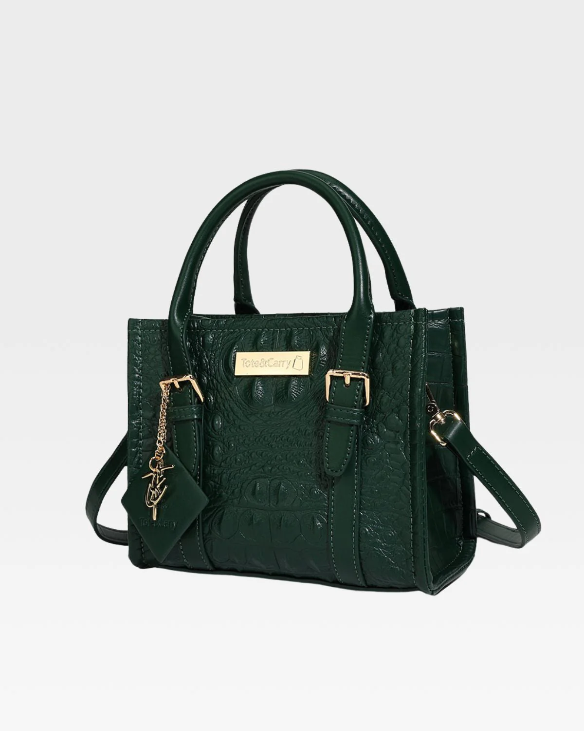 Statement Mini Tote Bag in Emerald Green - Image 3