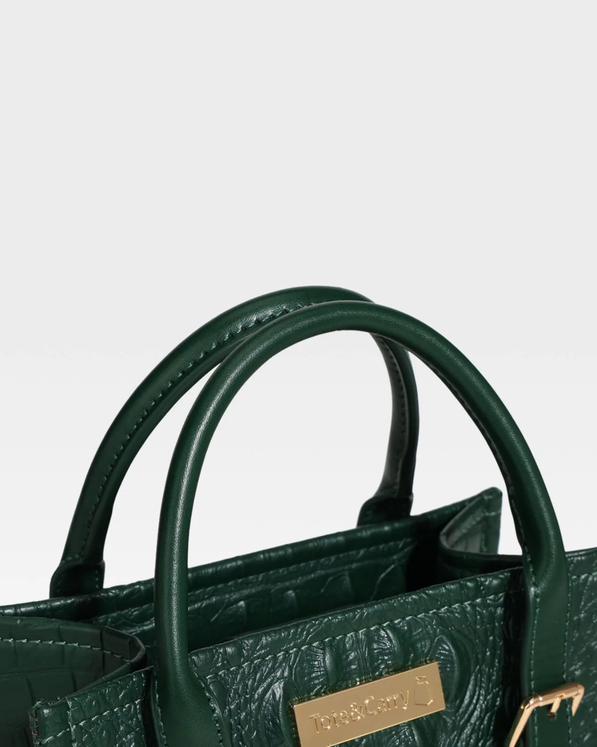 Statement Mini Tote Bag in Emerald Green - Image 7