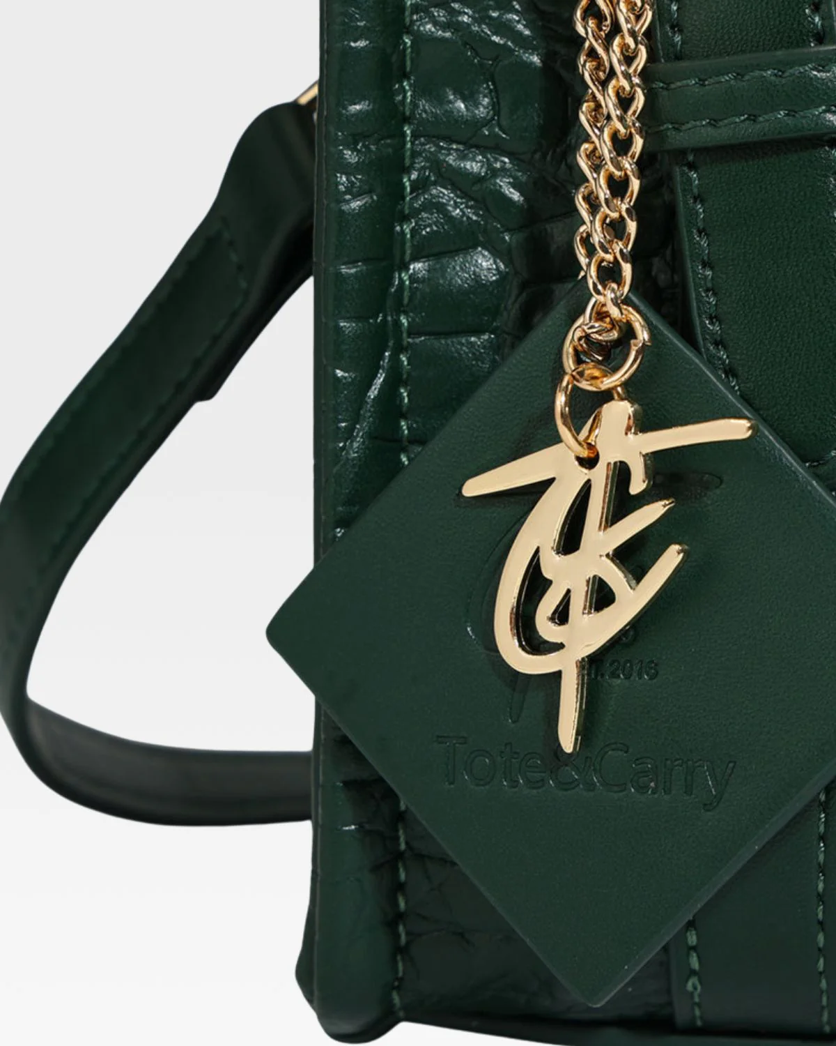 Statement Mini Tote Bag in Emerald Green - Image 9