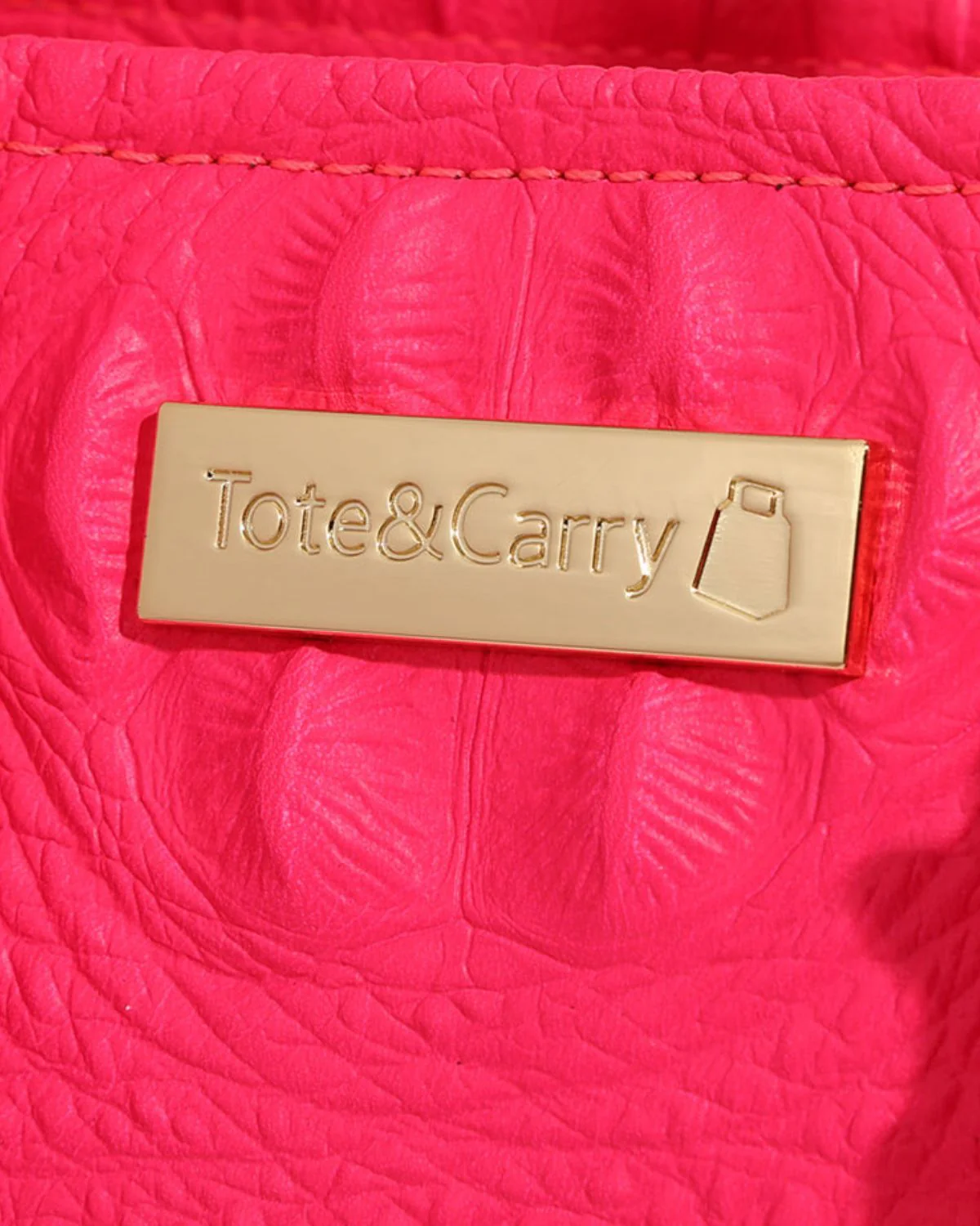 Statement Mini Tote Bag in Neon Pink - Image 10