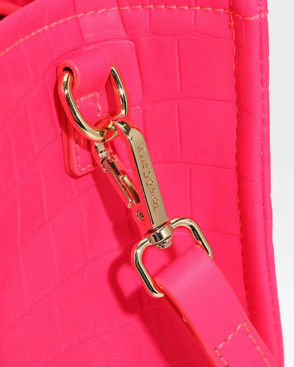 Statement Mini Tote Bag in Neon Pink - Image 9