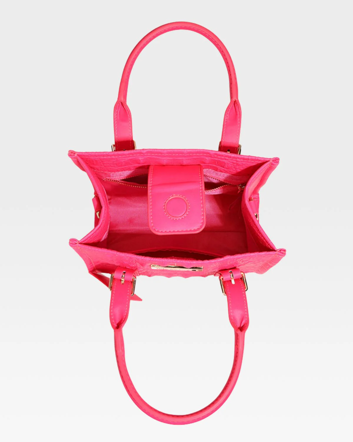 Statement Mini Tote Bag in Neon Pink - Image 6