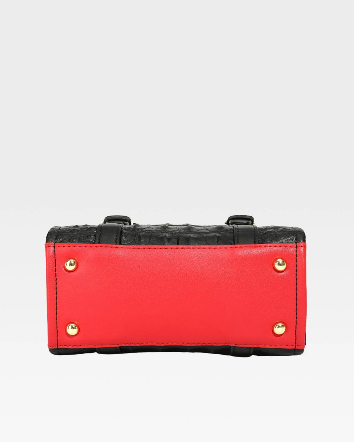 Statement Mini Tote Bag in Black & Red - Image 5