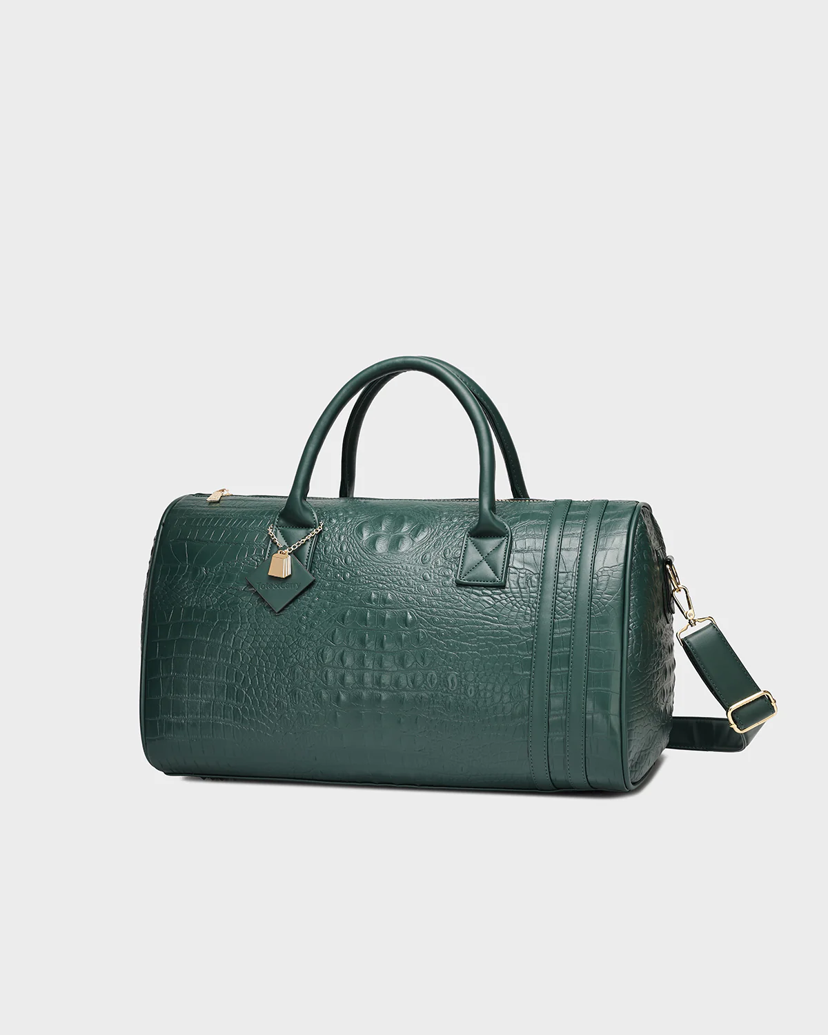 Statement Weekender Duffle Bag in Emerald Green - Image 3
